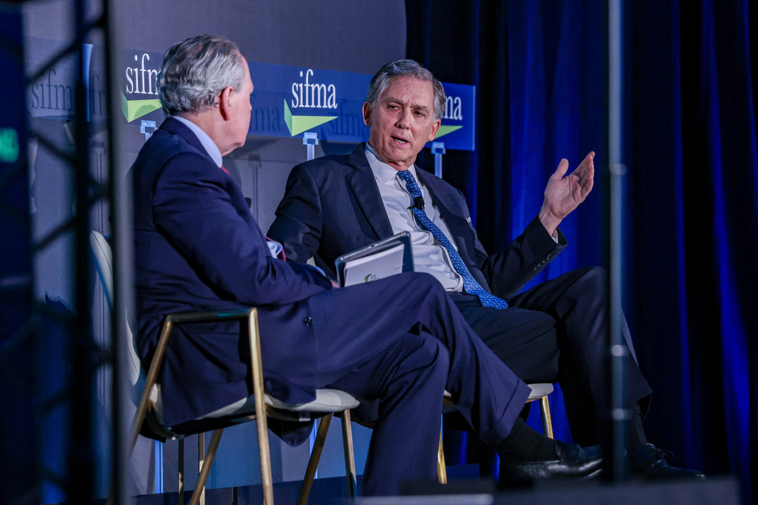 Congressman Hill and SIFMA's Ken Bentsen at SIFMA's 2025 Annual Meeting