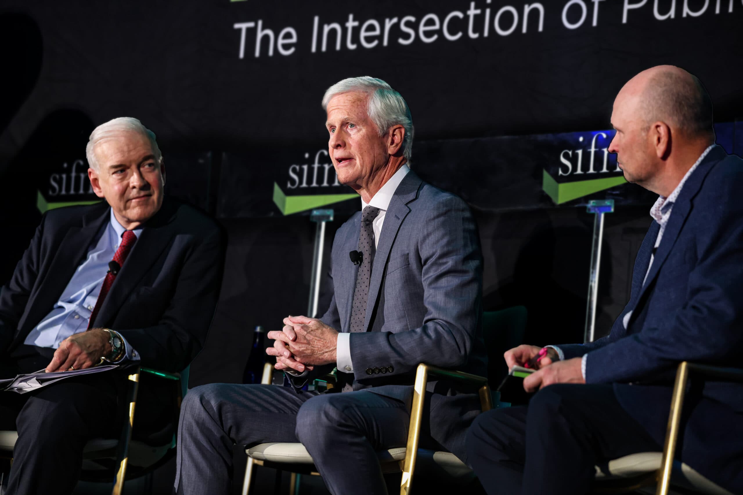 General Marks, Peter Tchir, and SIFMA's Joe Seidel at SIFMA's 2025 Annual Meeting