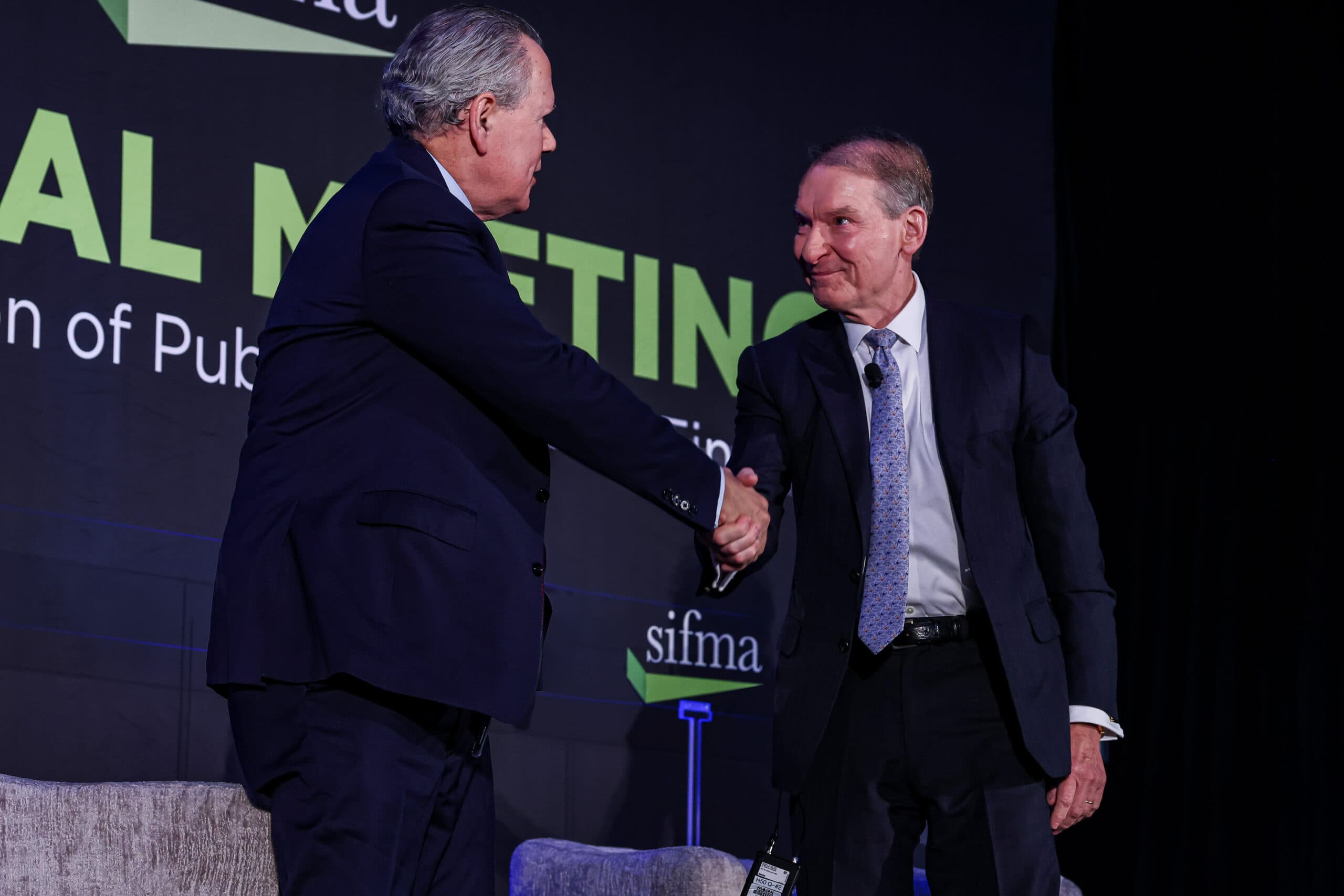 SEC Chair Atkins and SIFMA President and CEO, Ken Bentsen, at SIFMA's 2025 Annual Meeting