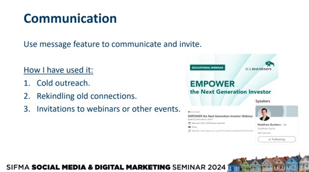 SIFMA's Social Media and Digital Marketing Seminar 2024 Communication on LinkedIn