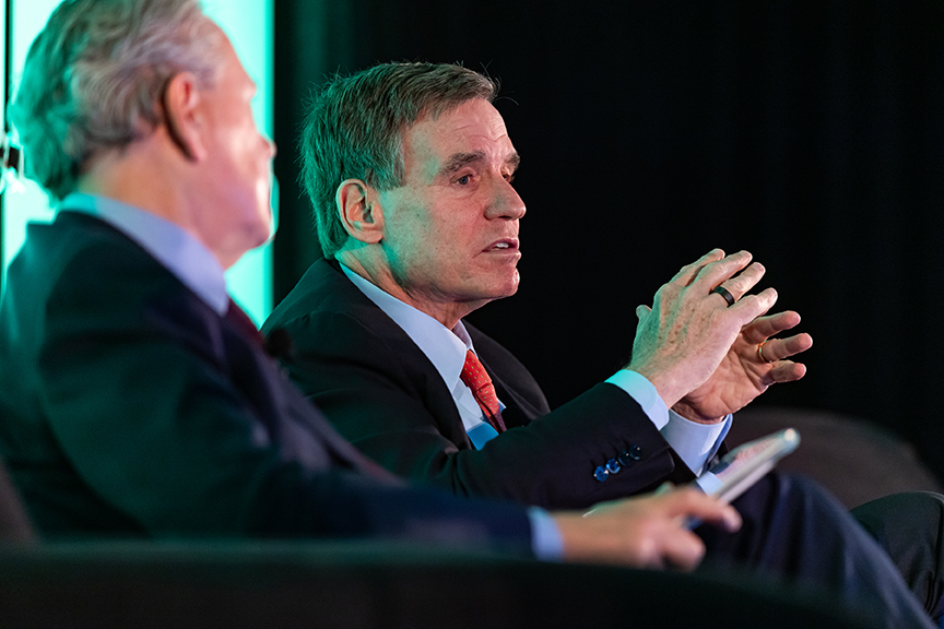 U.S. Virginia Senator Mark Warner at the 25th Annual AML Conference in Washington, DC